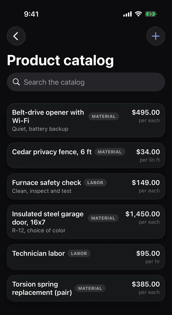Product catalog