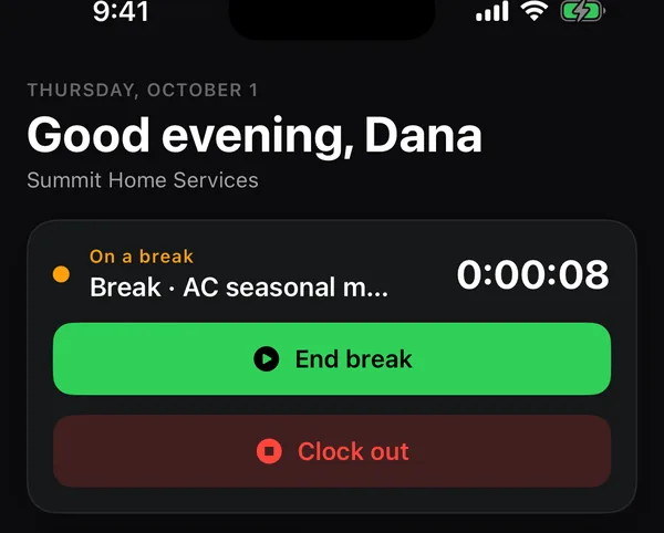 On a break