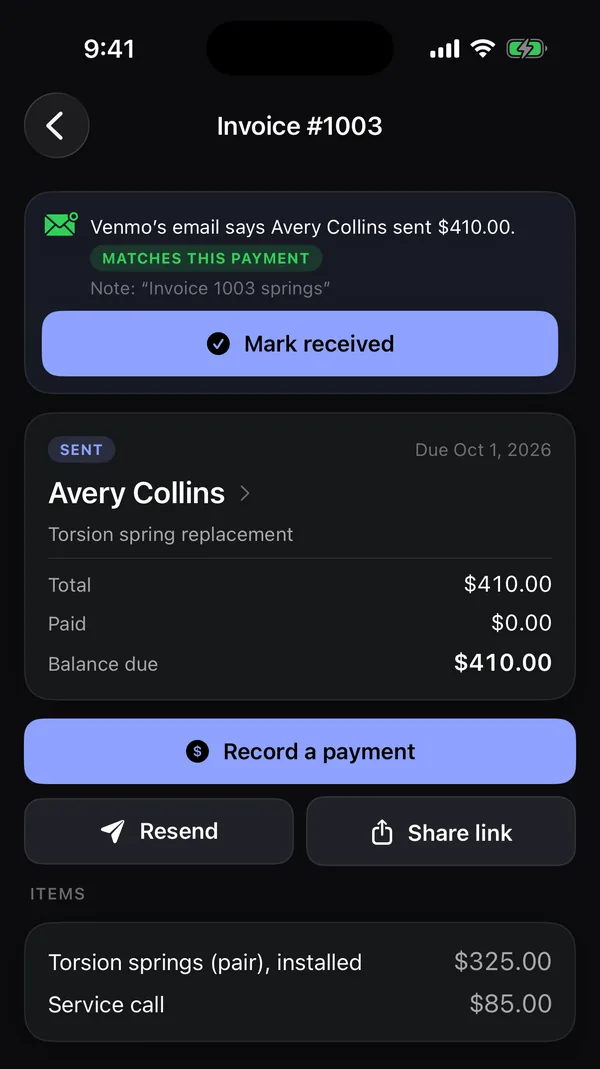 An invoice