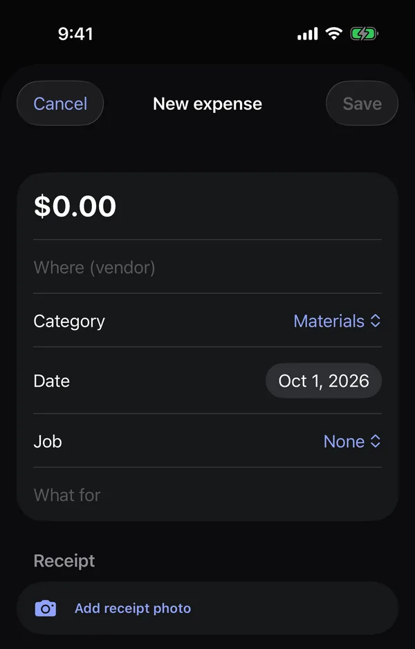 New expense