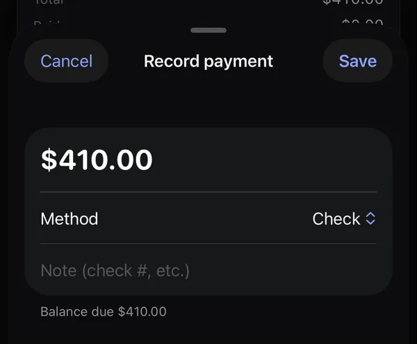 Record payment