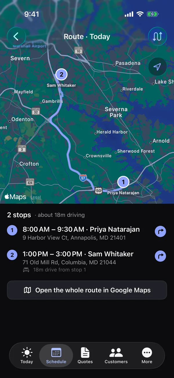 The route map