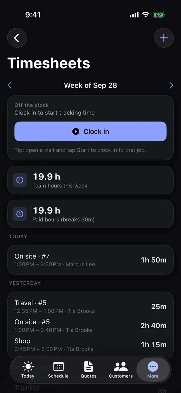Timesheets