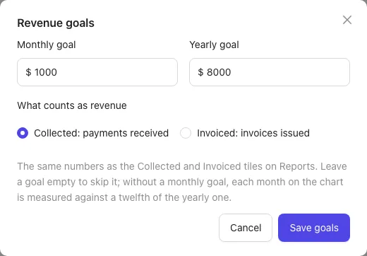 Setting revenue goals