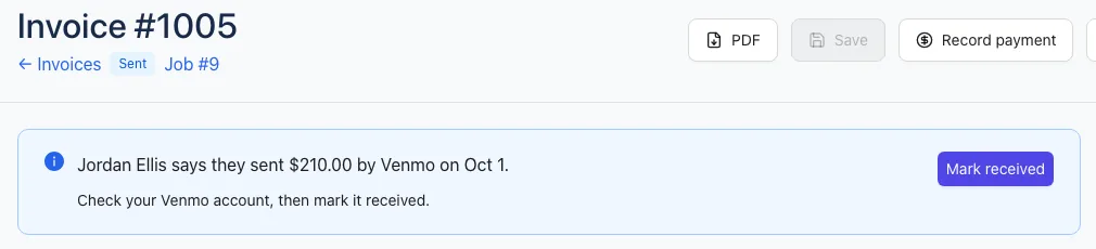 A customer says they sent a Venmo payment